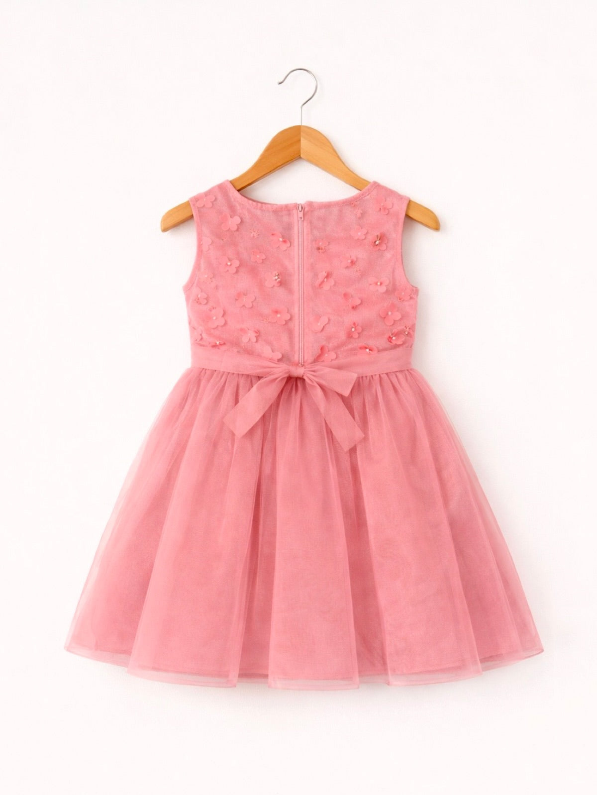 PINK FLORAL NET FROCK