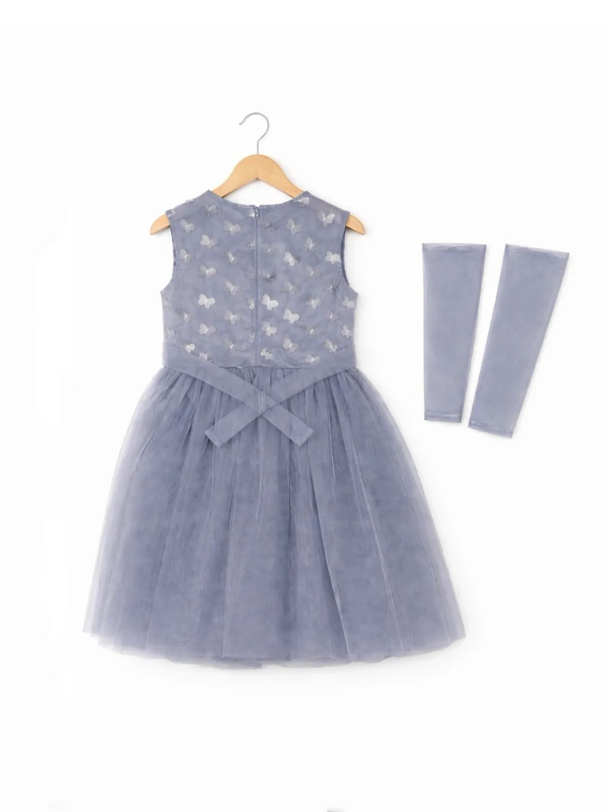 GREY BUTTERFLY NET FROCK
