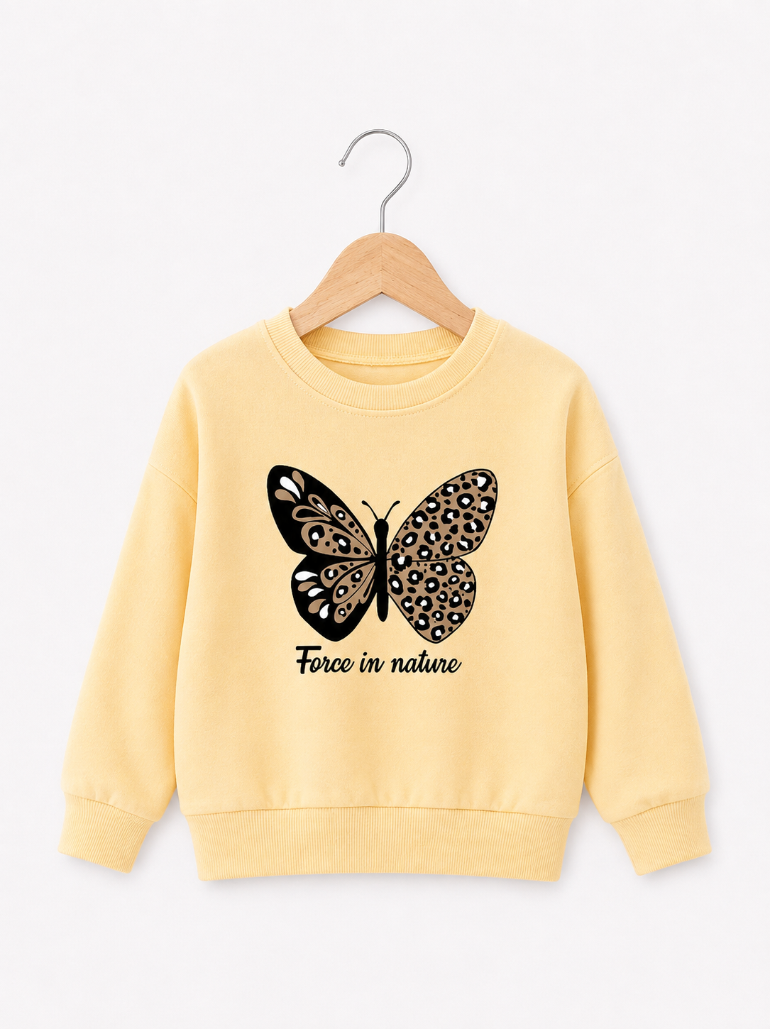 YELLOW BUTTERFLY FLEECE SWEATSHIRT