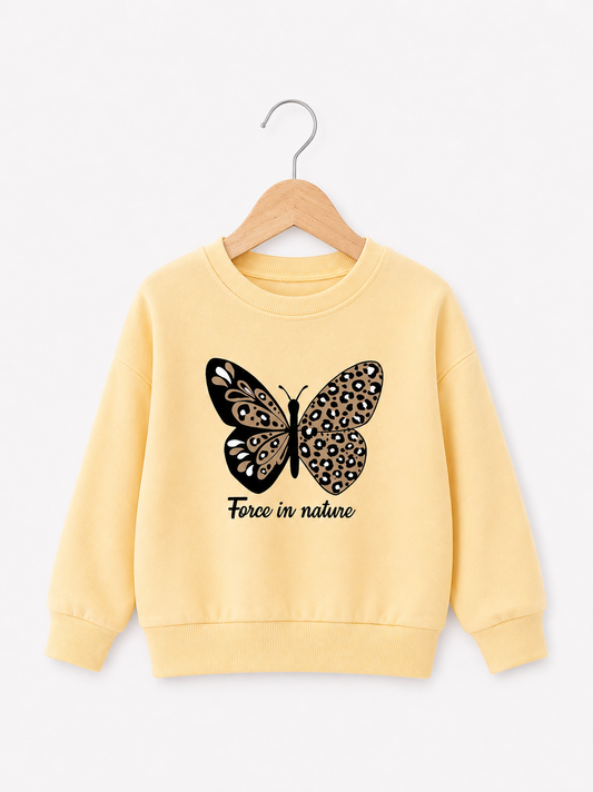 YELLOW BUTTERFLY FLEECE SWEATSHIRT