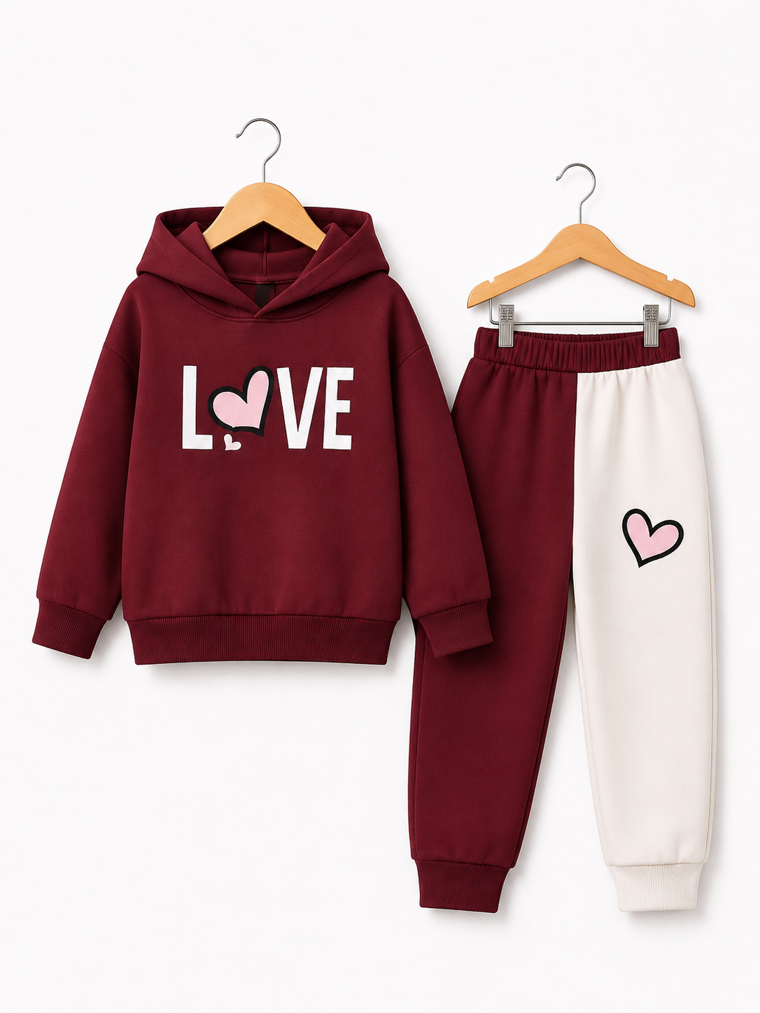 MAROON LOVE FLEECE SUIT
