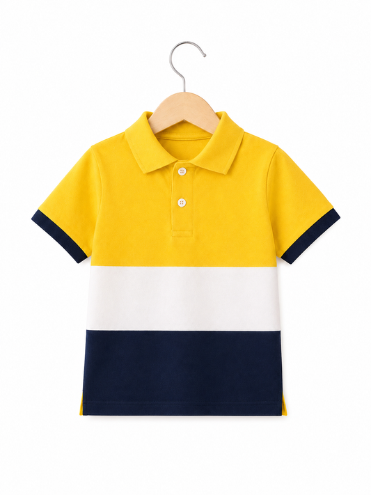 YELLOW COLOR BLOCK POLO