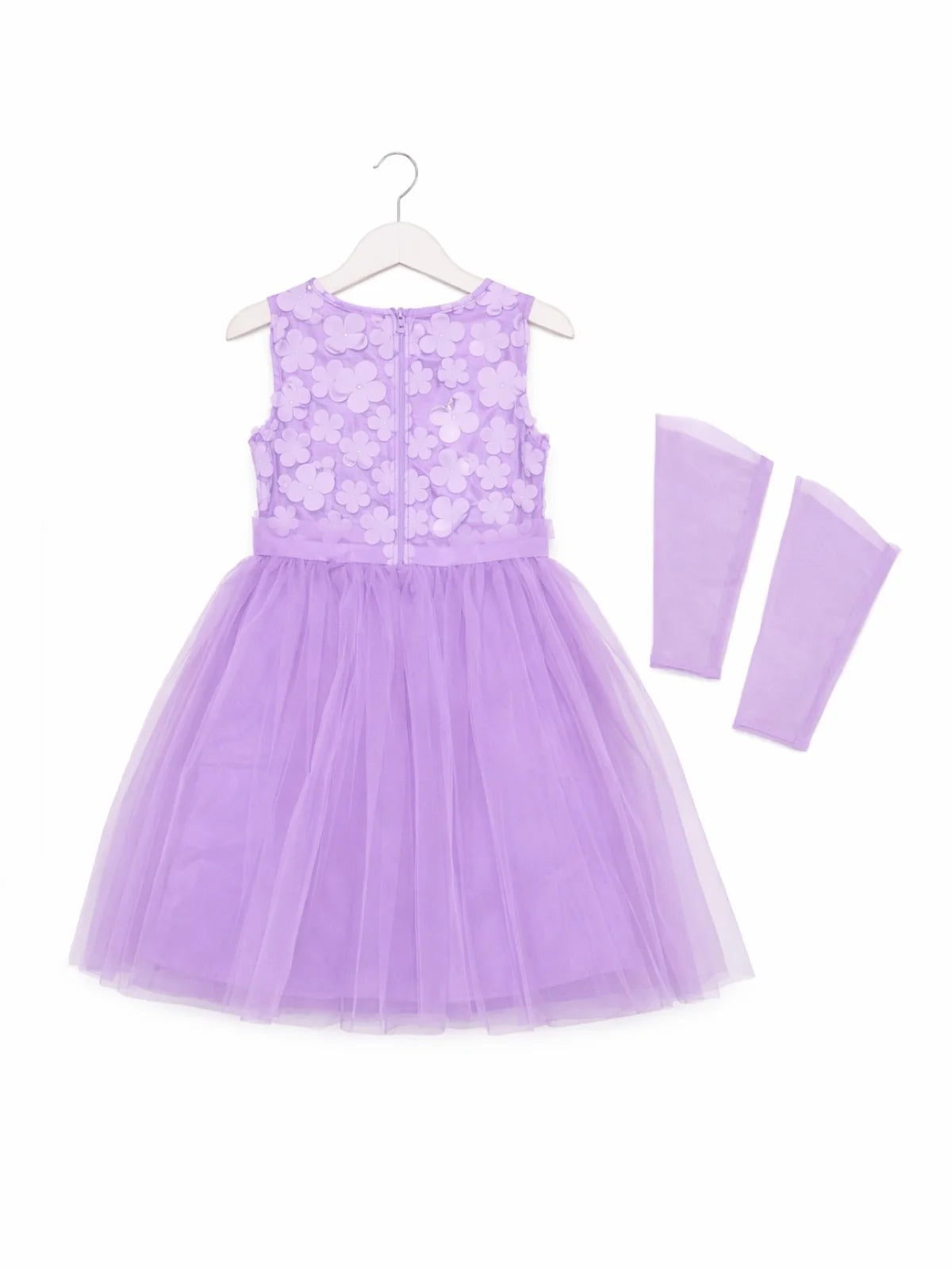 PURPLE FLORAL NET FROCK