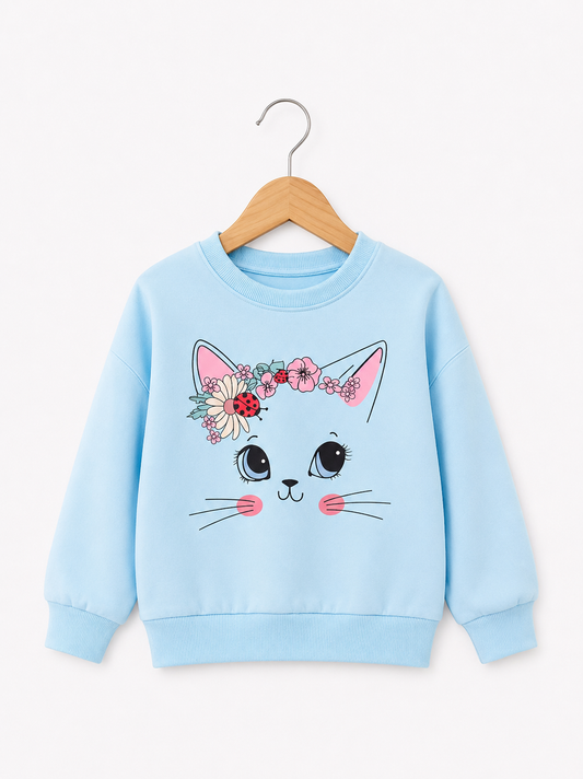 BLUE CAT FLEECE SWEATSHIRT