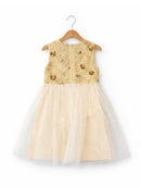 GOLDEN EMBROIDERY NET FROCK