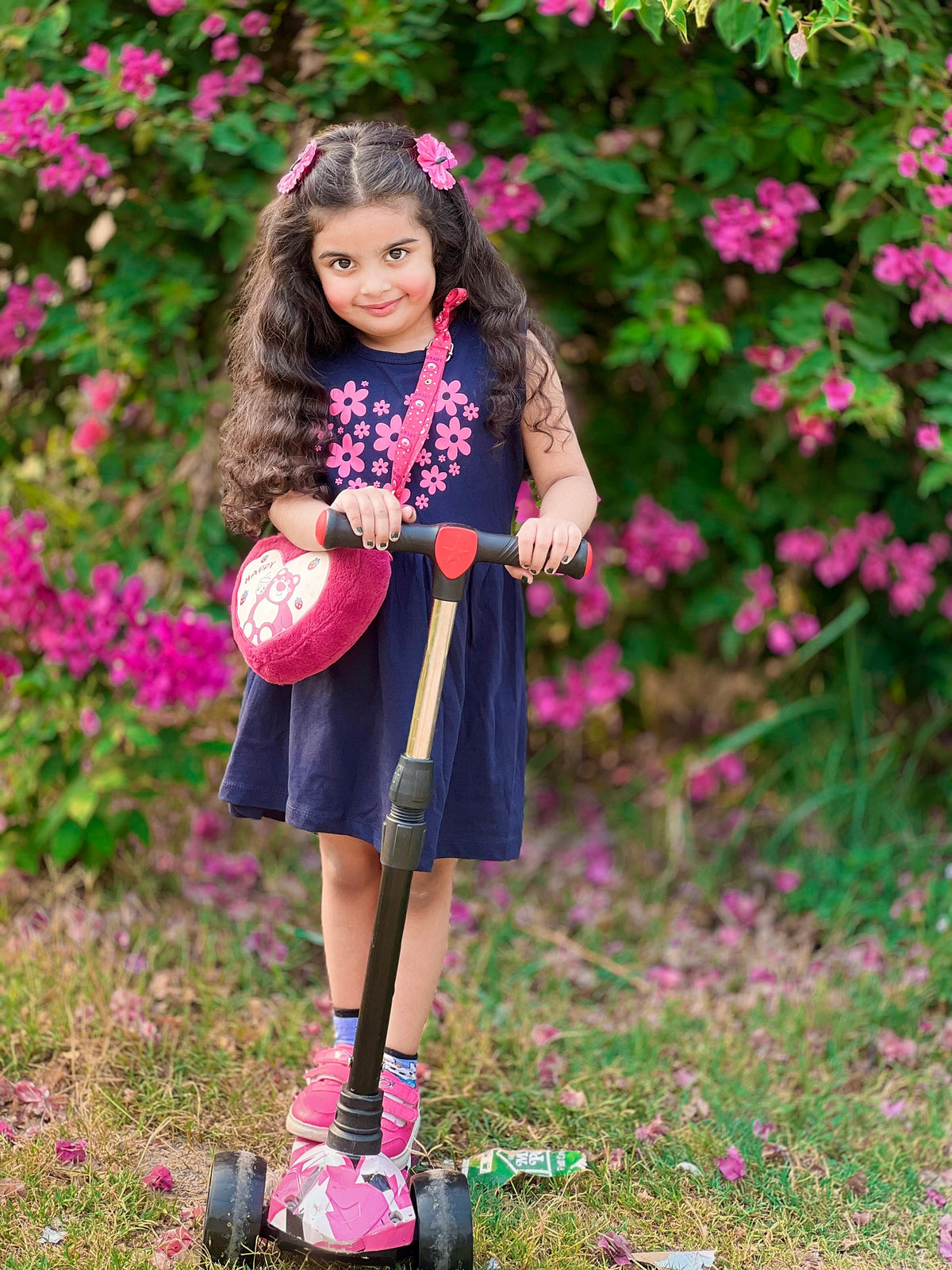 NAVY FLOWER FROCK