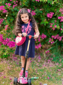 NAVY FLOWER FROCK