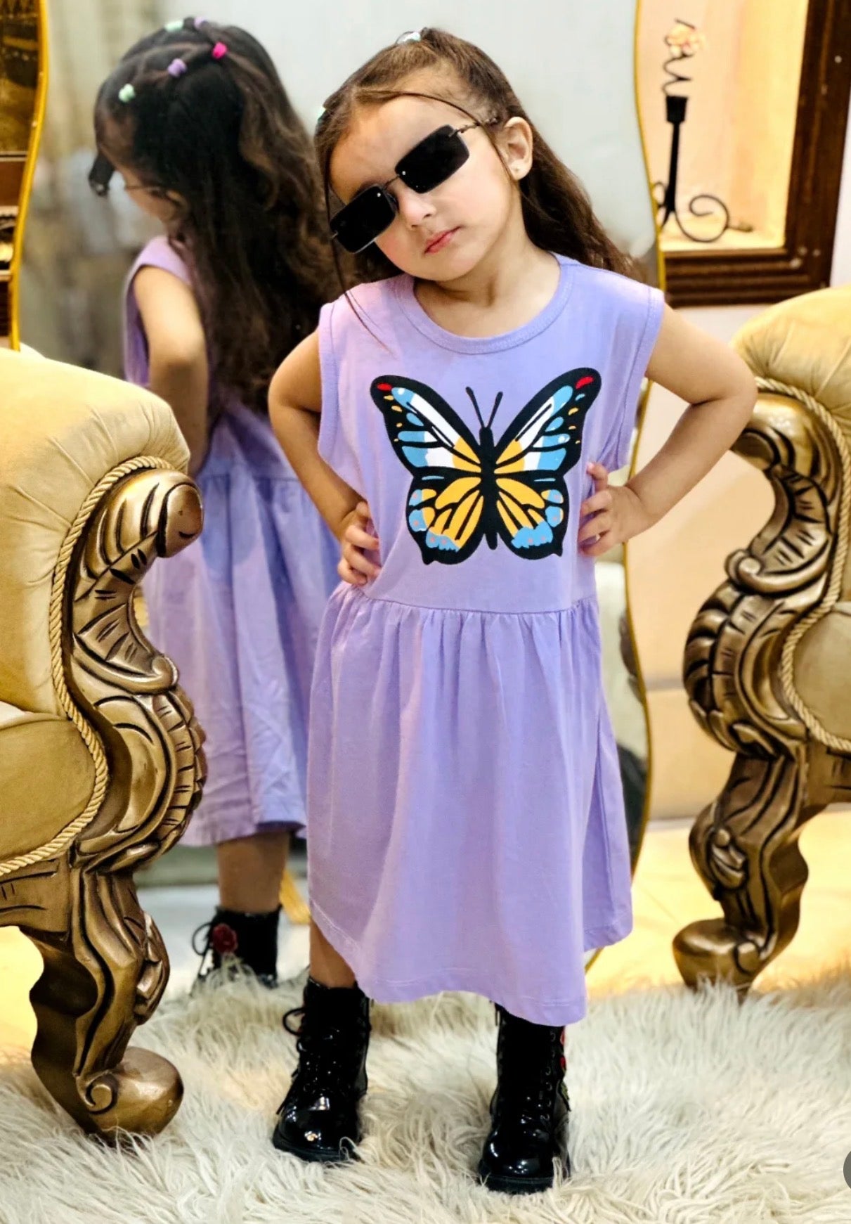 PURPLE BUTTERFLY FROCK