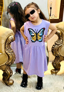 PURPLE BUTTERFLY FROCK