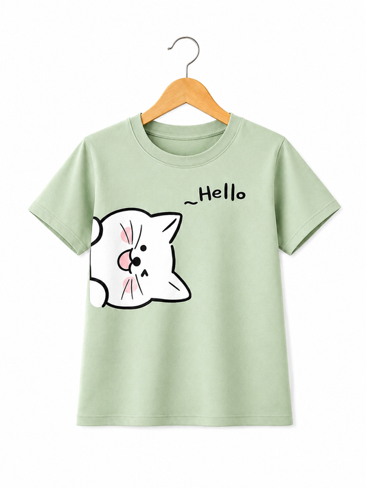 GREEN CAT TEE