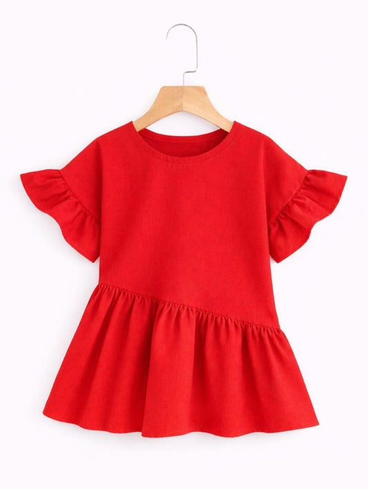 RED RUFFLE FROCK