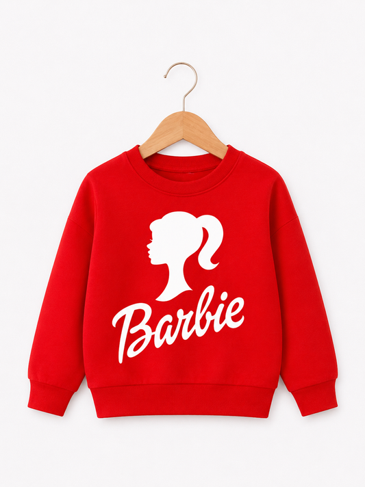 RED BARBIE FLEECE SWEATSHIRT