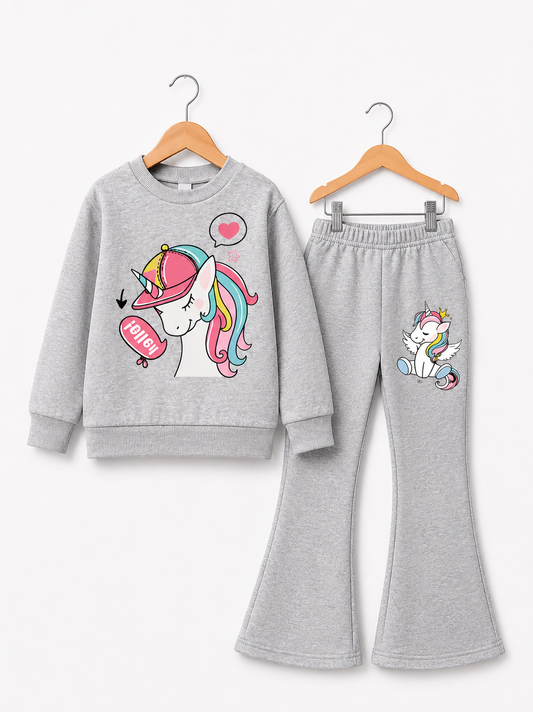 GREY UNICORN FLEECE SUIT