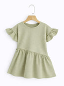 OLIVE RUFFLE FROCK