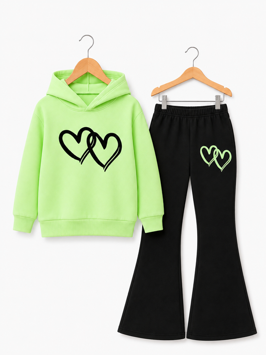 GREEN HEART FLEECE SUIT