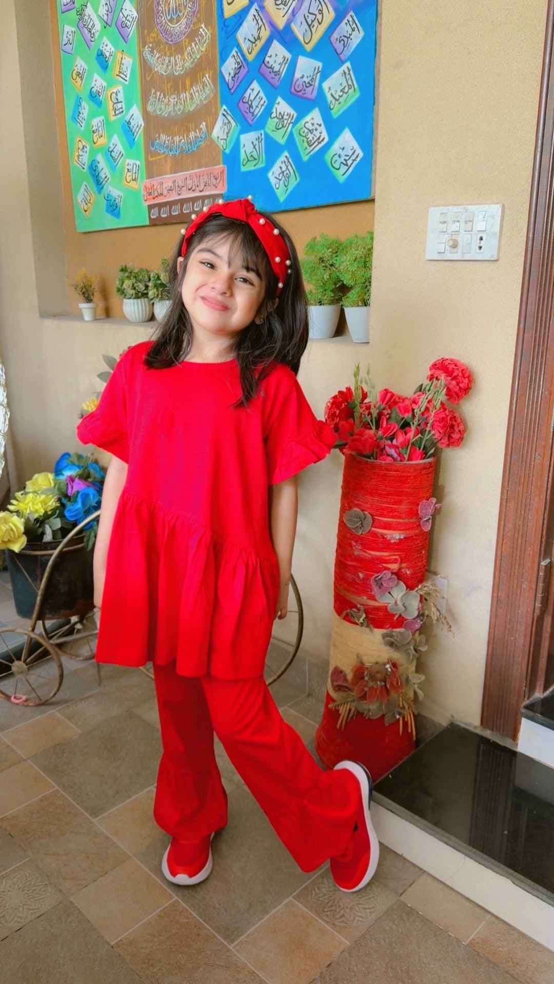 RED RUFFLE FROCK