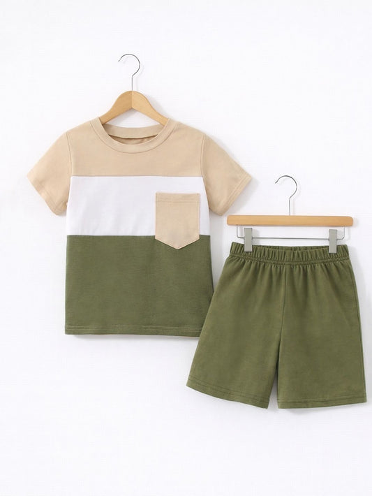COLOR BLOCK SHORT SET