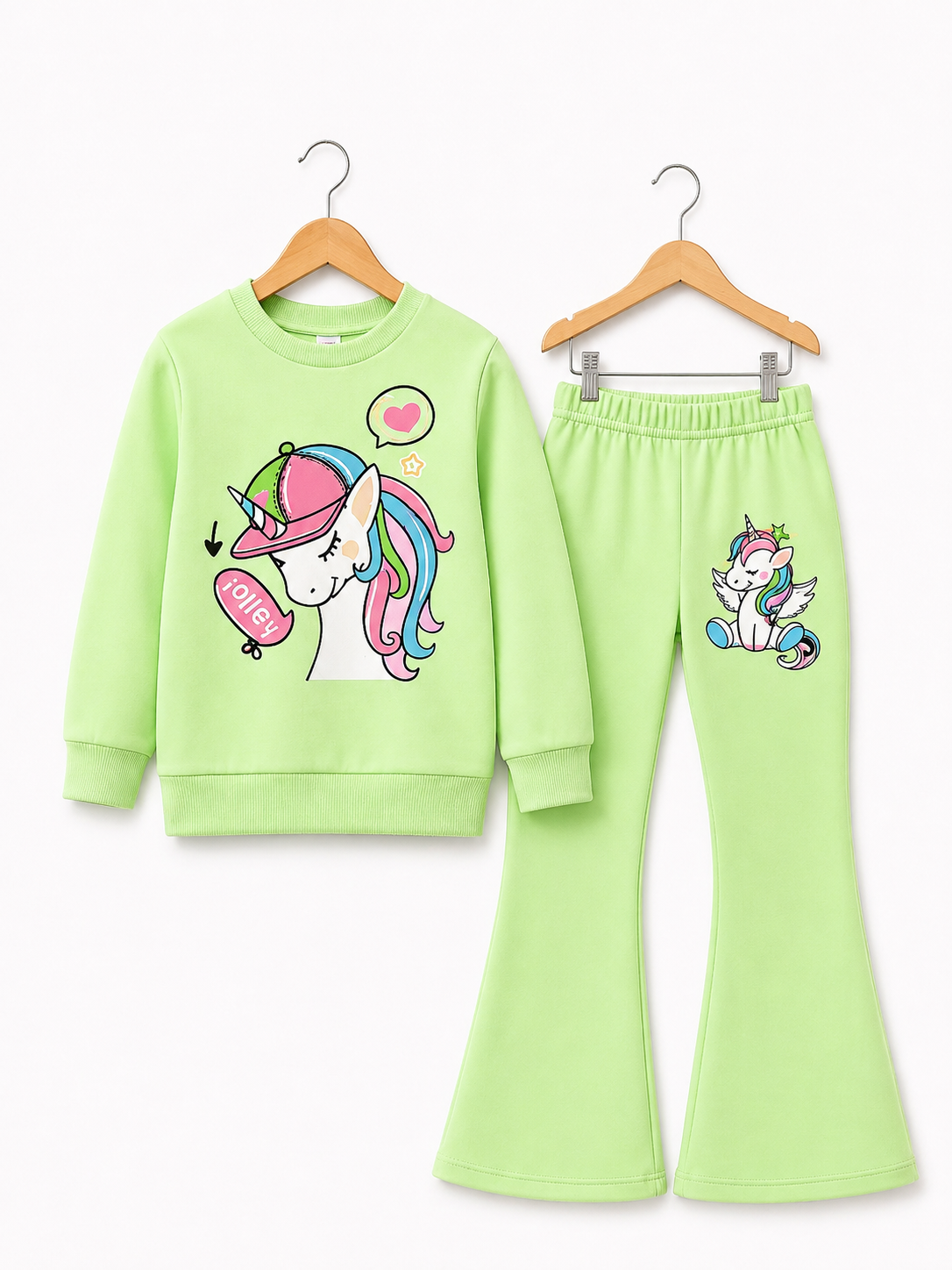 GREEN UNICORN FLEECE SUIT