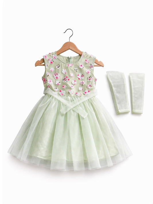 PISTA FLORAL NET FROCK