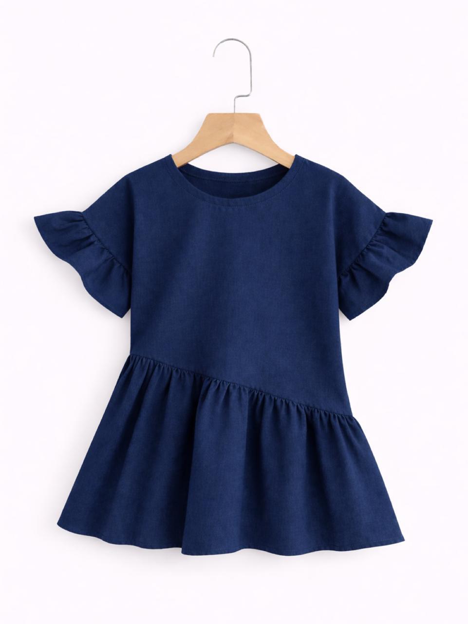 NAVY RUFFLE FROCK
