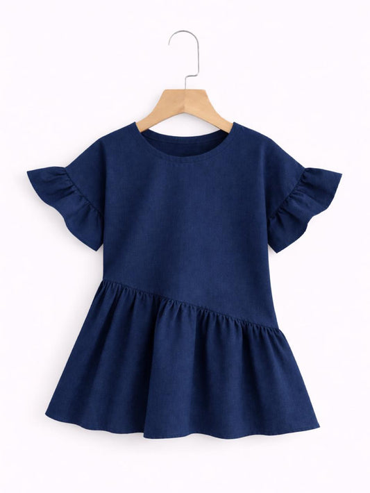 NAVY RUFFLE FROCK