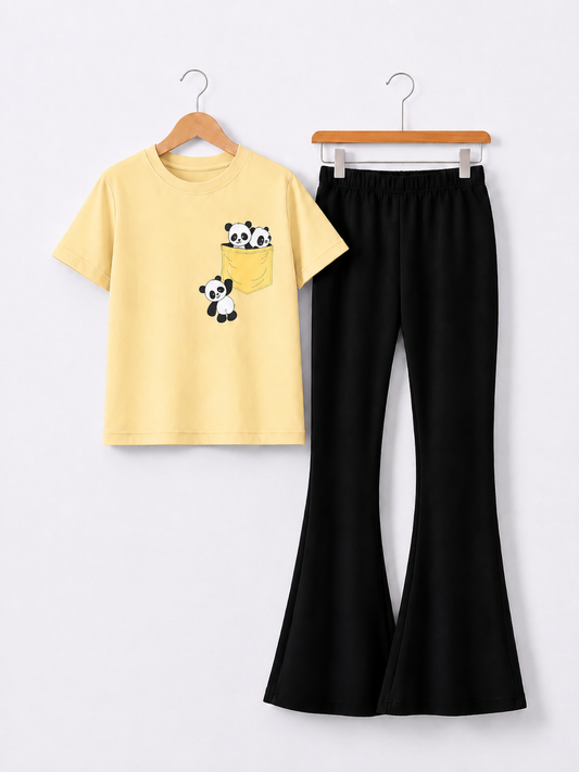 YELLOW PANDA TROUSER SET