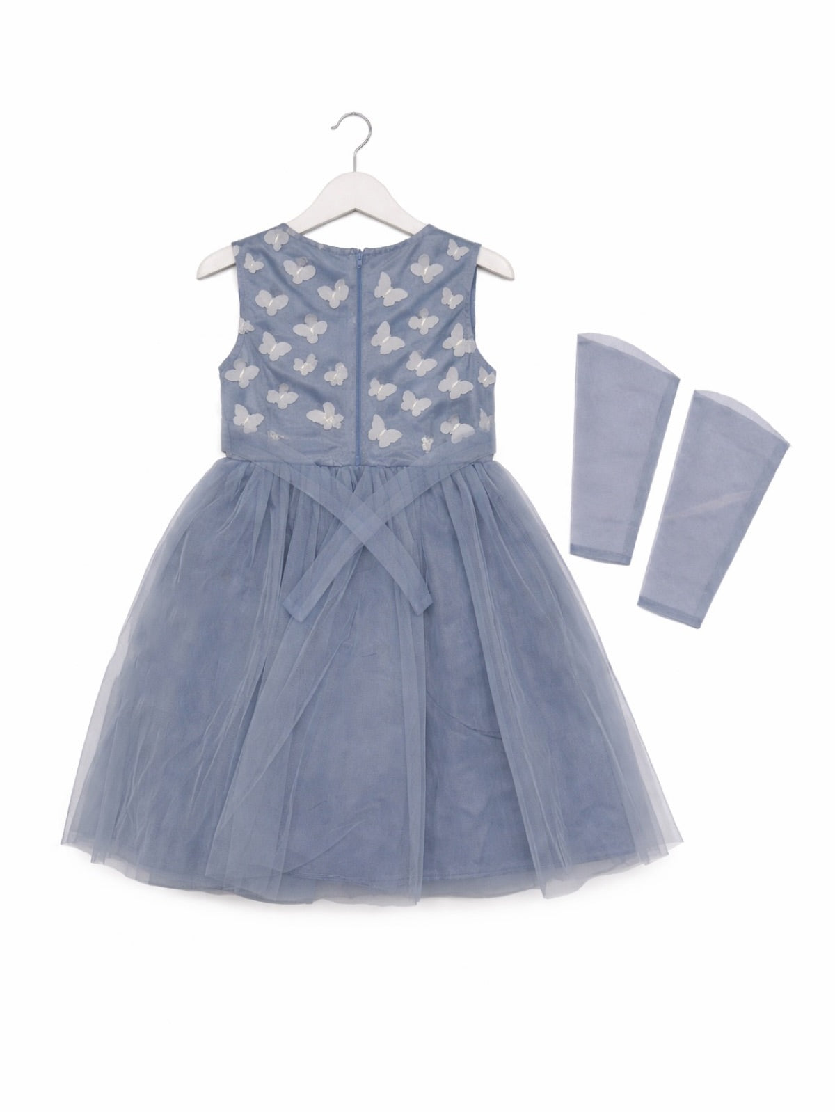 GREY FLORAL NET FROCK