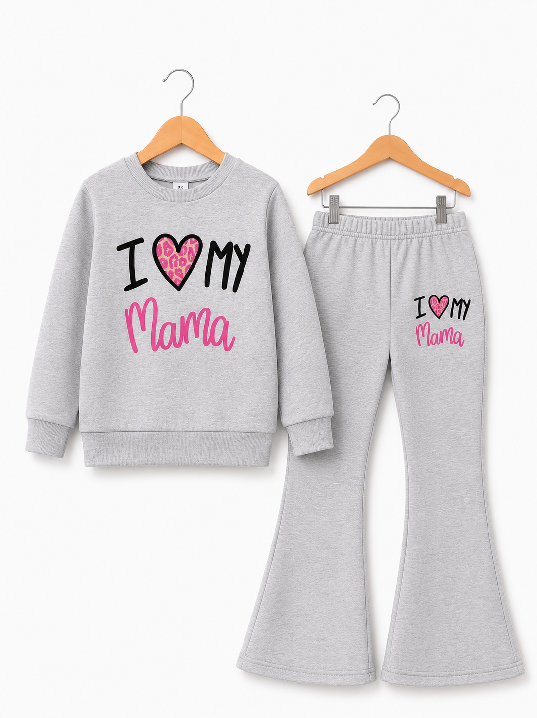GREY I LOVE MAMA FLEECE SUIT