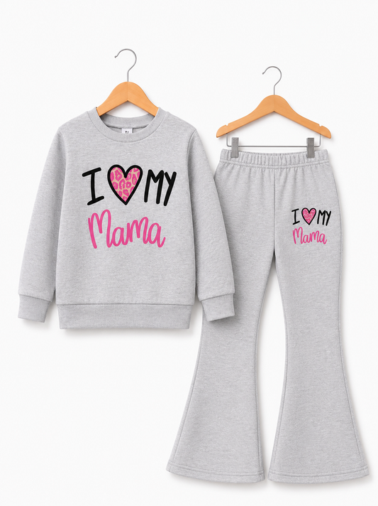 GREY I LOVE MAMA FLEECE SUIT