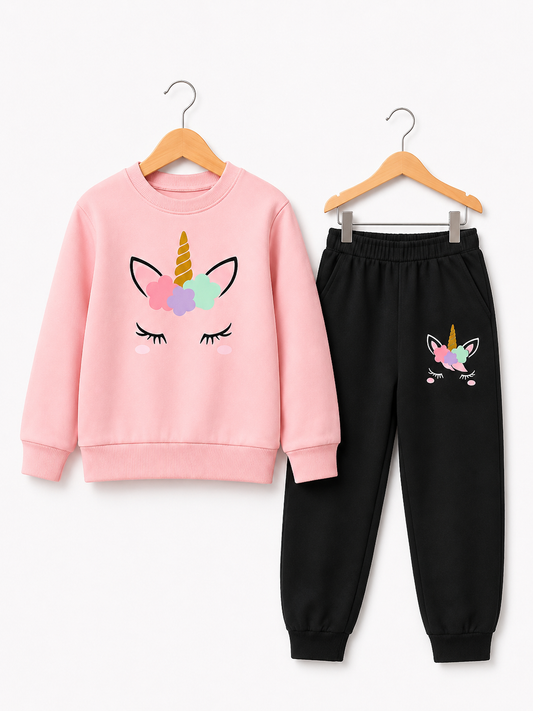 PEACH UNICORN FLEECE SUIT