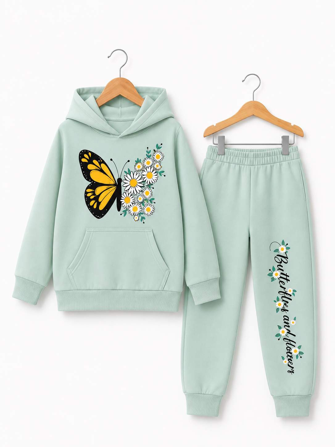 GREEN BUTTERFLY FLEECE SUIT