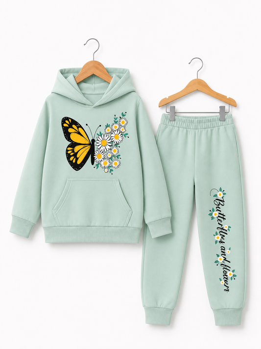 GREEN BUTTERFLY FLEECE SUIT