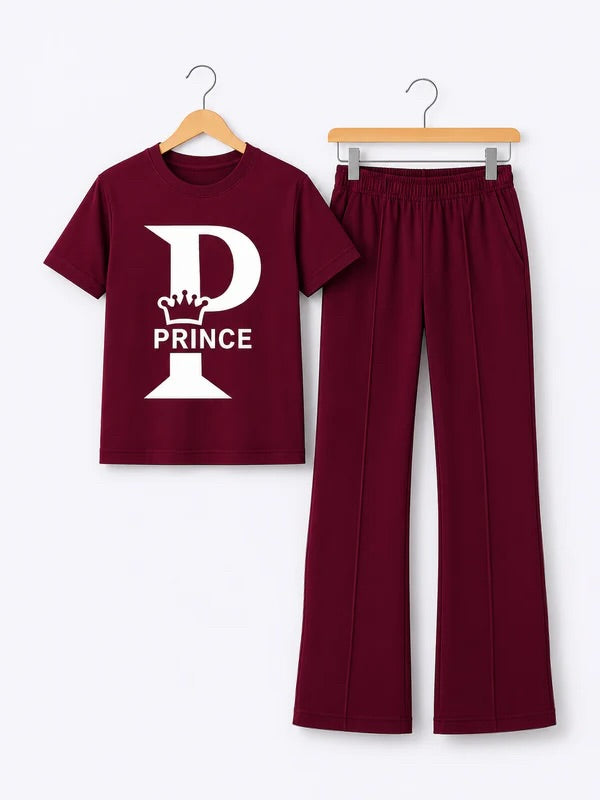 MAROON PRINCE BOYS TROUSER SET