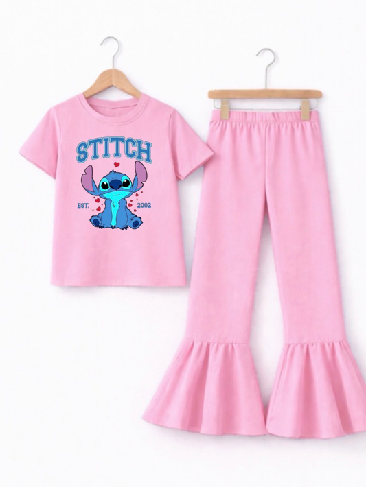 PINK STITCH TROUSER SET