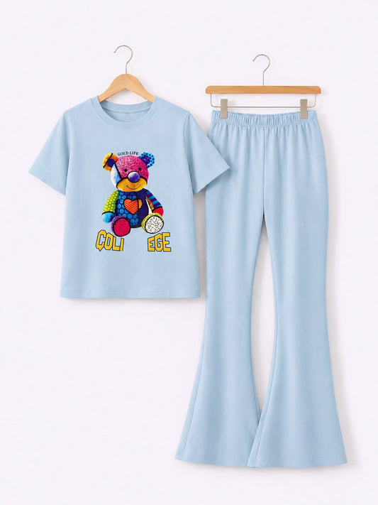BLUE TEDDY TROUSER SET