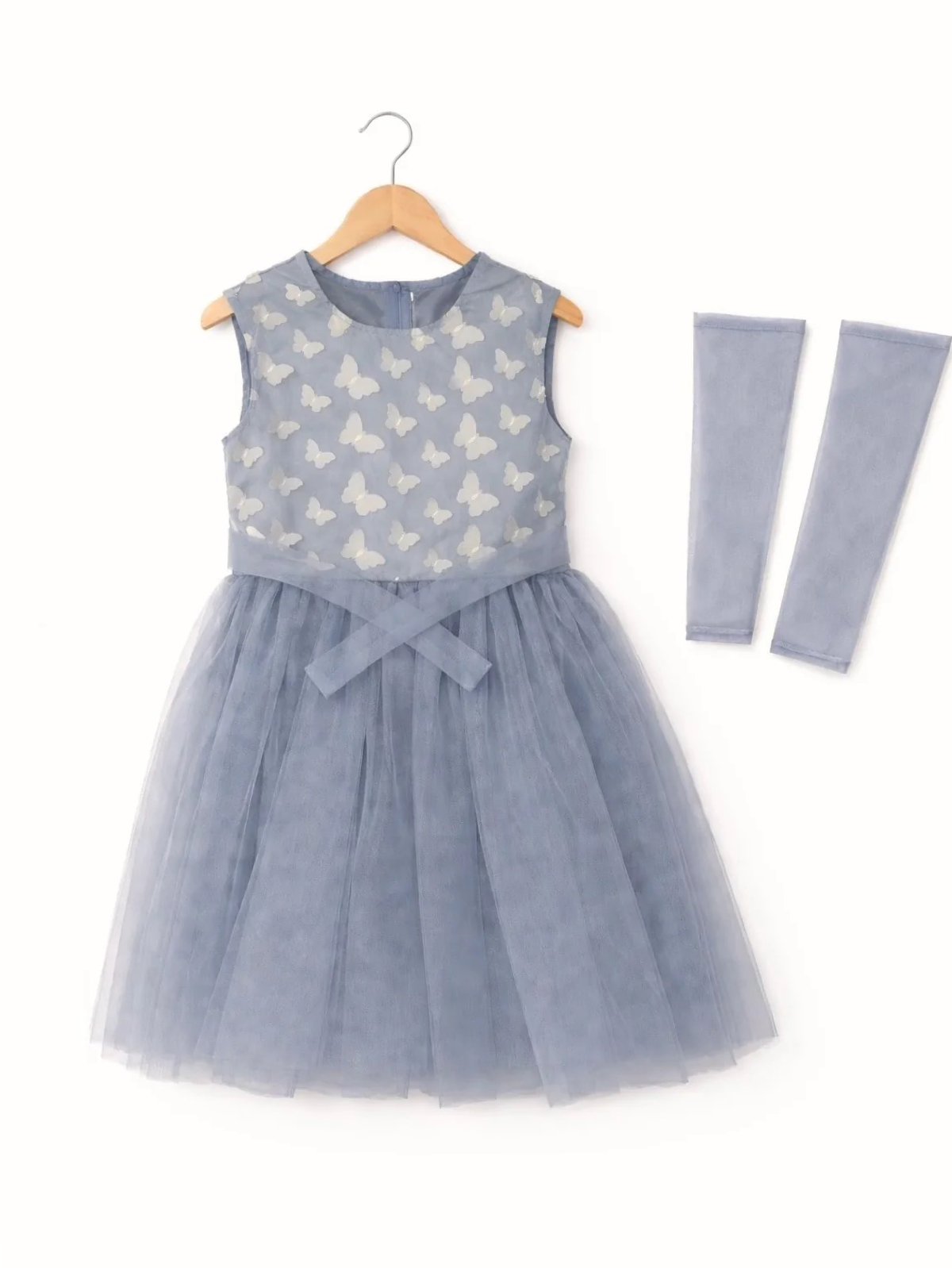 GREY BUTTERFLY NET FROCK