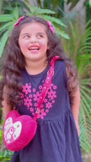 NAVY FLOWER FROCK